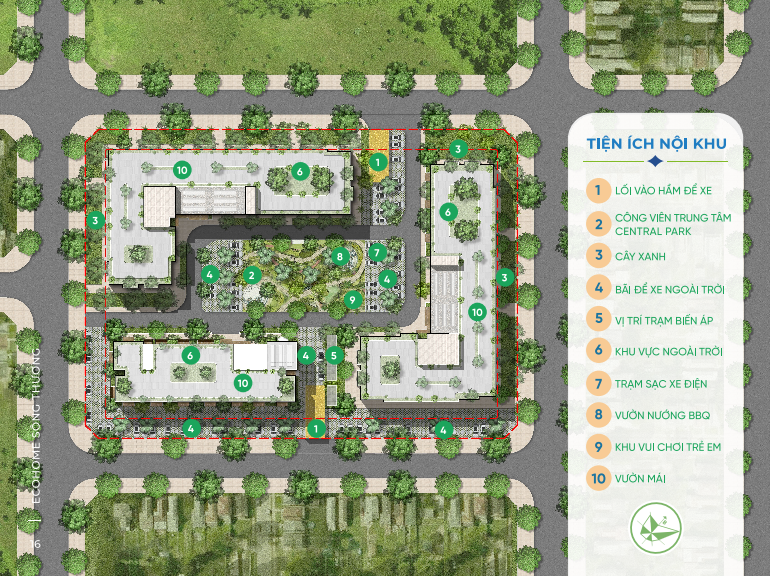 Mặt bằng tiện ích Eco Garden