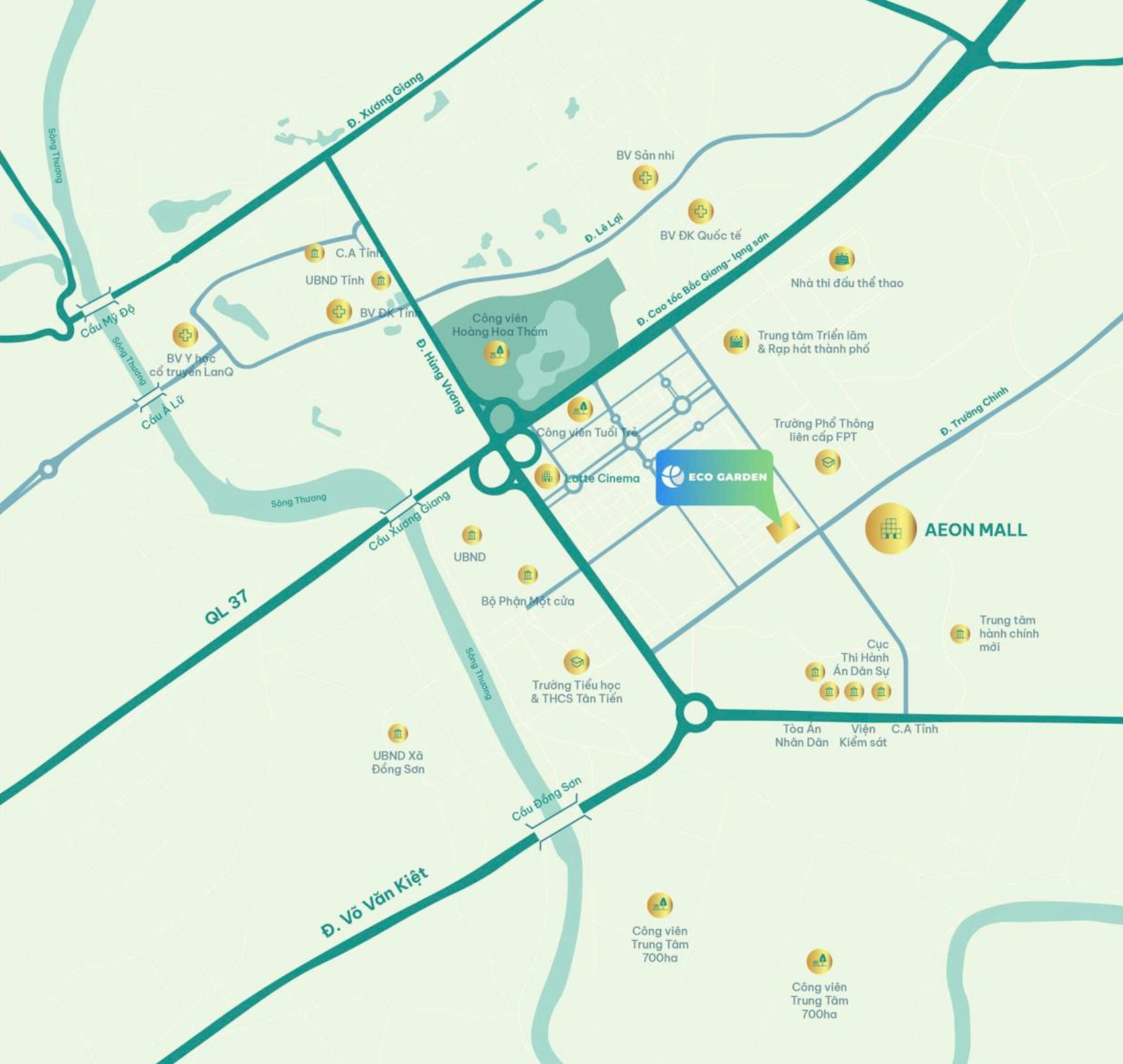 Vị trí Eco Garden Bắc Giang